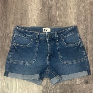 SO Classic Blue Rolled-Hem Denim Shorts